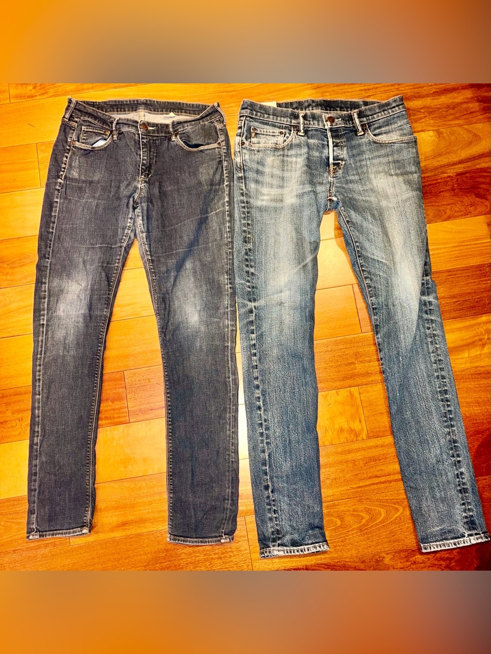 Men’s Denim Jeans Lot of 2 - H&M & Abercrombie & Fitch Size 32 Slim Straight